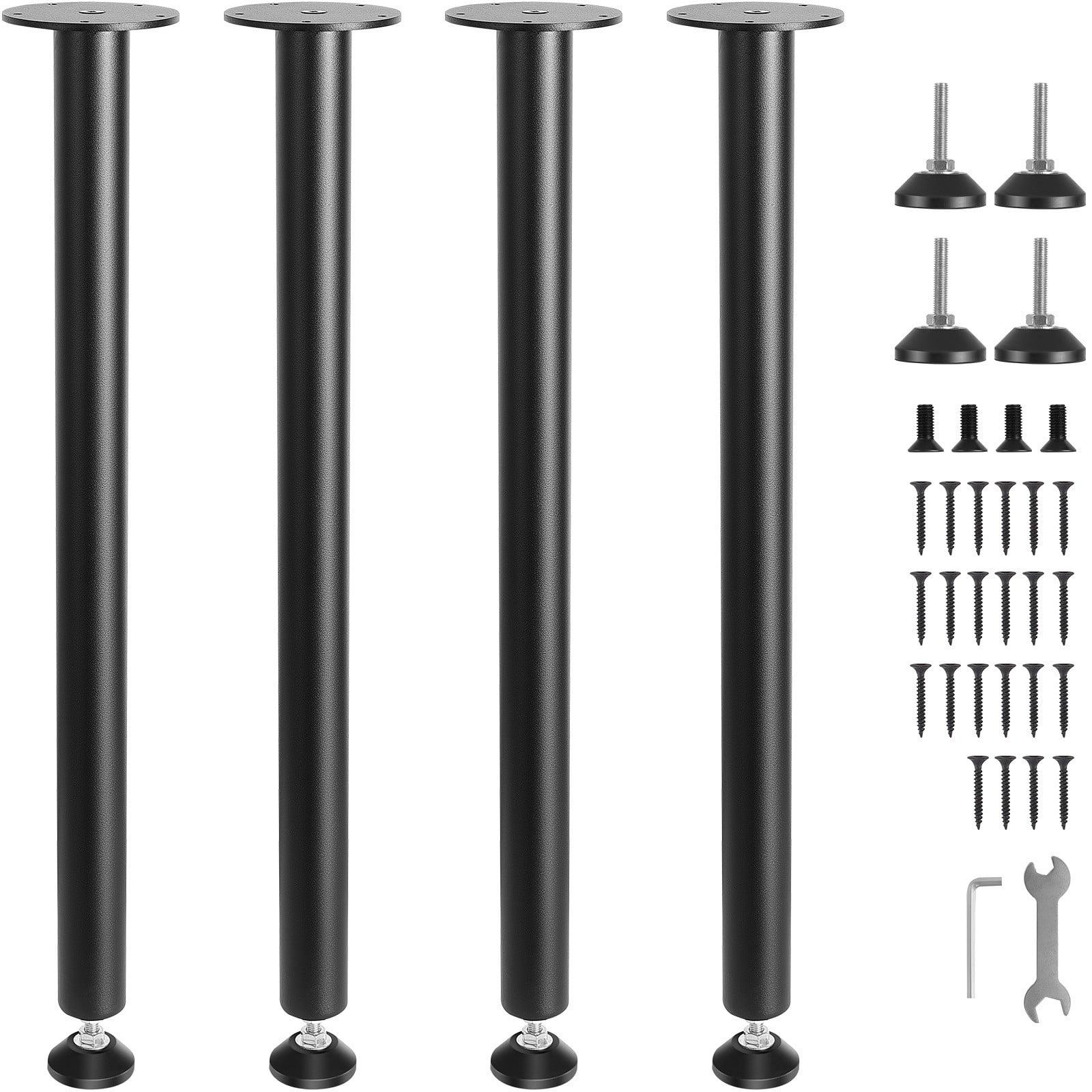 VEVOR Set van 4 metalen tafelpoten, matzwart, Hoogte: 71,12 cm