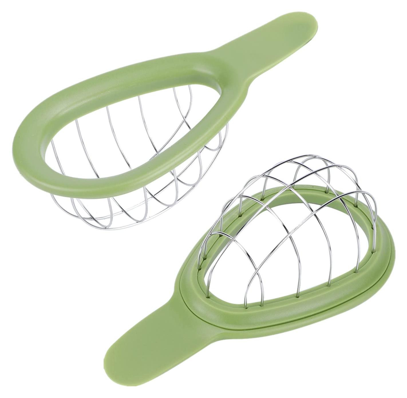 Dripio Avocado snijset van 2 stuks in roestvrij staal met vruchtvlees-trekhaak, 16 x 8 cm