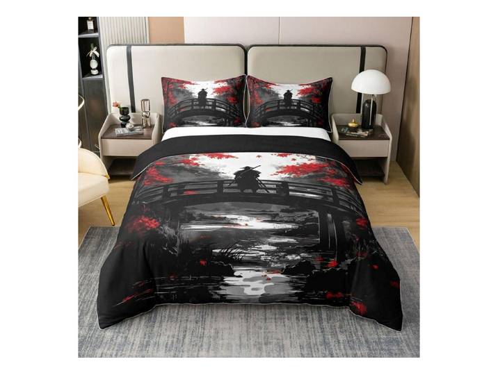 LuxusKollektion Jugendbettwäsche Bettwäsche 200x200 Baumwolle Samurai Brücke Muster