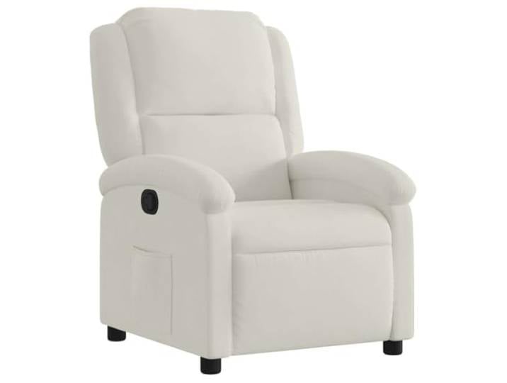 GHVBNMF Relaxsessel Samt Creme Fernsehsessel manuell verstellbar Ergonomischer Liegesessel mit weichem Samtbezug, stufenloser Neigung bis 135 Grad und Seitentasche fürs Wohnzimmer.