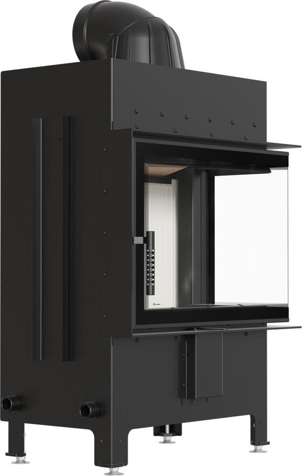 Kamineinsatz aus Stahl KRATKI LUCY rechts 12 kW Ø 200