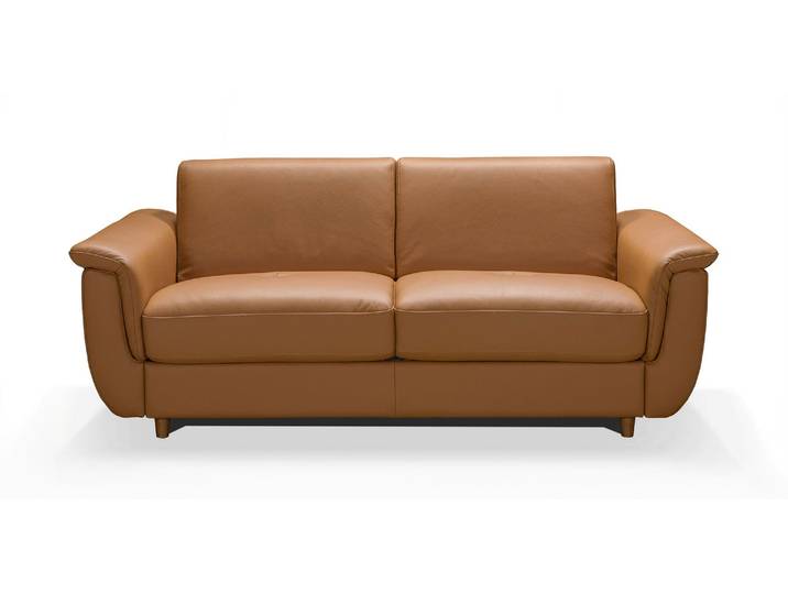 COURCHEVEL - Canapé convertible design 3 places - Cuir, Rouille