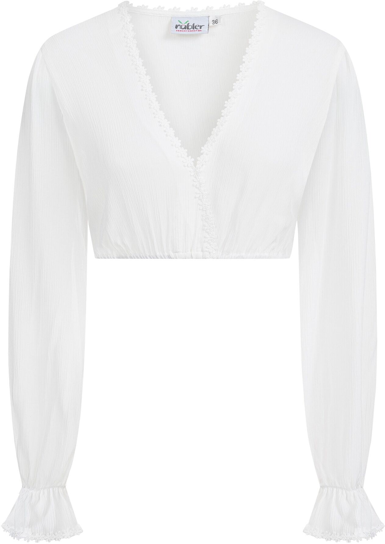 Dirndlbluse NÜBLER "Dirndlbluse Caro", Damen, Gr. 38, beige (creme), Obermaterial: 100% Polyester PES., Blusen Dirndlbluse