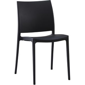 CLP Gartenstuhl Meton, 323840, Kunststoff, Niedriglehner, schwarz, stapelbar