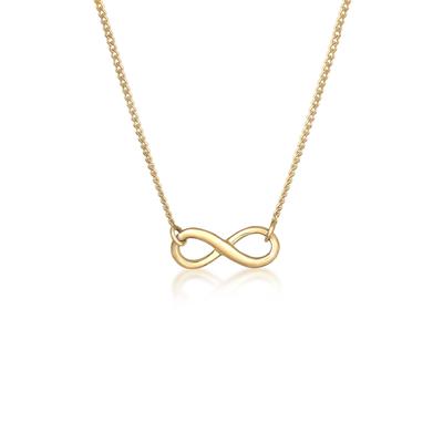 Kette mit Anhänger ELLI "Halskette Kette Infinity Unendlichkeit Symbol 925 Silber" Gr. 45, gold, Halsketten, Damen, ohne Stein, Silber 925 (Sterlingsilber)