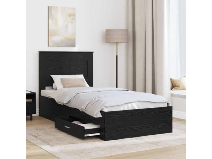 KTHLBRH Bettgestell mit Schublade und Kopfteil, aus mehrschichtigem Holz Modernes Design, glatte Oberfläche, optimiert den Raumraum, geeignet für zeitgenössische Innenräume