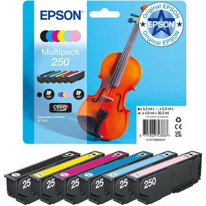 Epson Tinte 250 C13T16N840 Violine, Multipack, schwarz, cyan, magenta, gelb, cyan hell, magenta hell