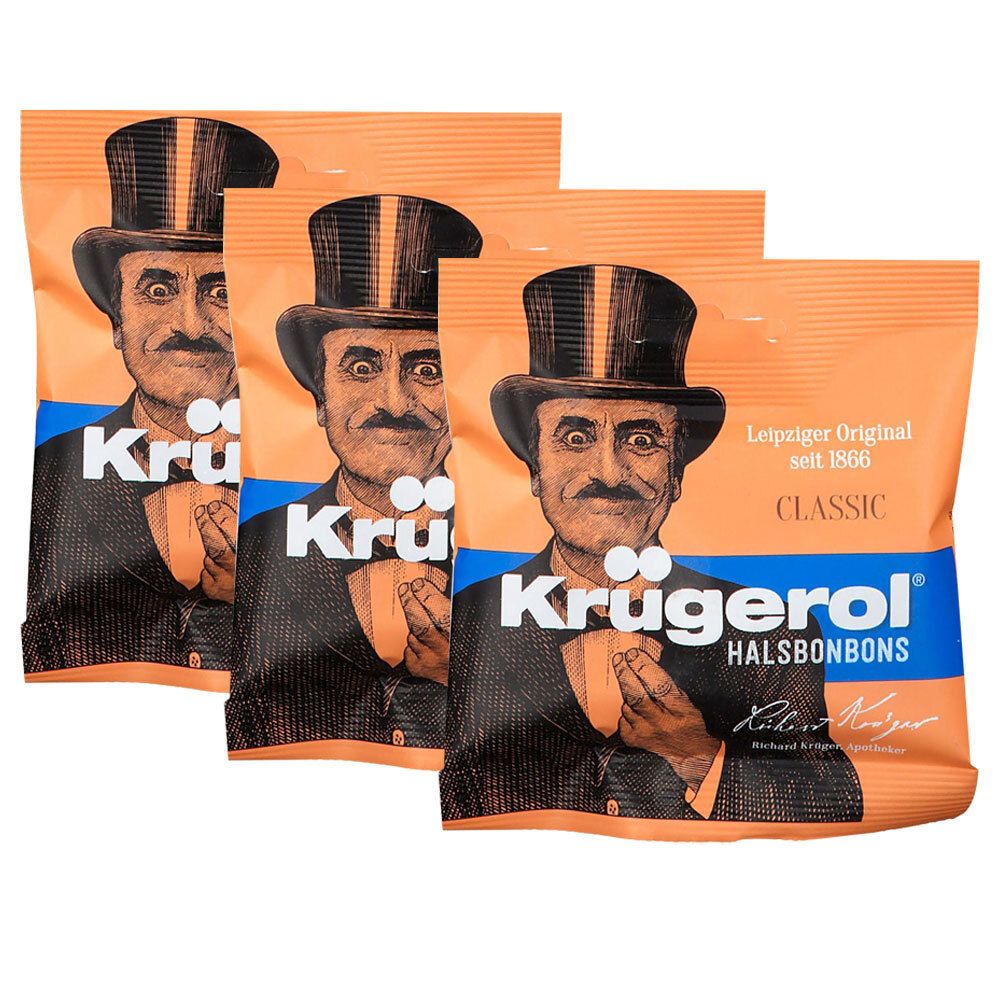 Krügerol Halsbonbons Original Dreierpack 3x50 g Bonbons