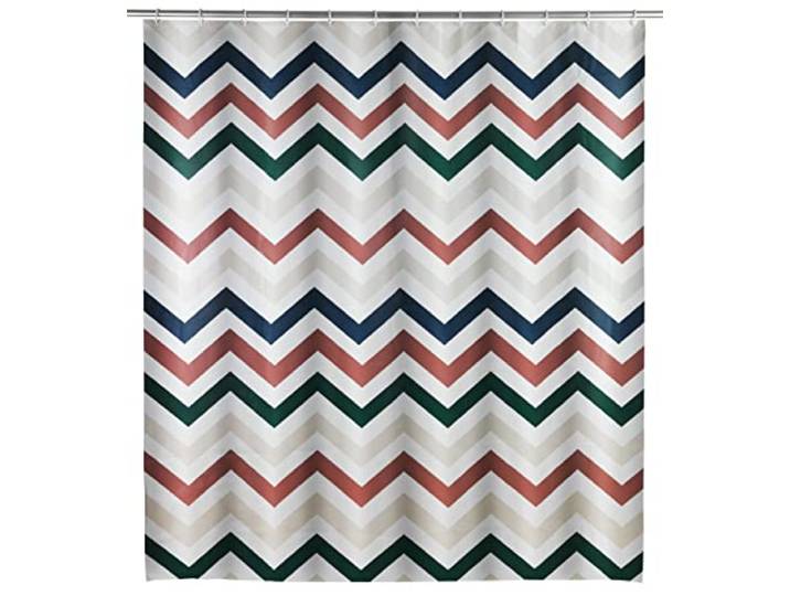 WENKO Duschvorhang Agropoli\, Vorhang aus umweltfreundlichem\, recyclingfähigem Kunststofffilm (PEVA)\, für Dusche und Badewanne\, wasserdicht\, 180 x 200 cm\, inkl. 12 weißen Duschvorhangringen\, Mehrfarbig