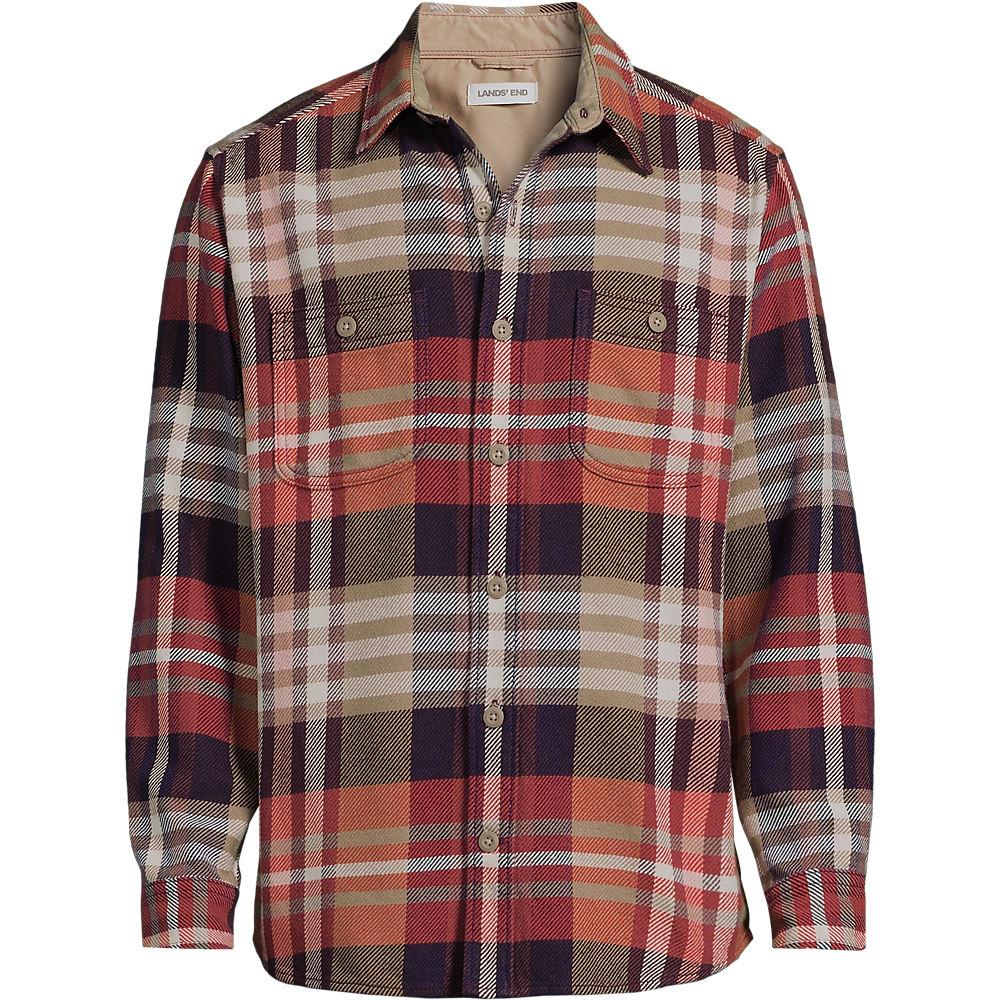 Winter-Flanellhemd, Herren, size: regular, Lila, Baumwolle, by Lands' End