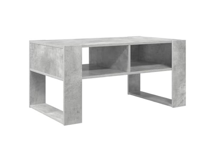 XHNIFBN Couchtisch Beton Grau 92x53x45 cm Wohnzimmer Tisch Holzwerkstoff Praktischer Sofatisch mit Ablagefächern für Wohnzimmer und Lounge, stabile Rechteckform in Betondesign für Zeitschriften.