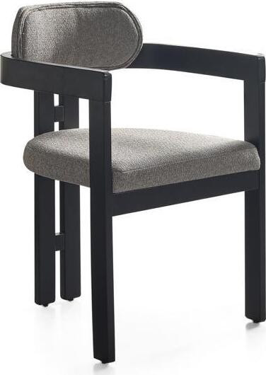 Moderne luxe houten eetkamerstoel met textiel bekleding