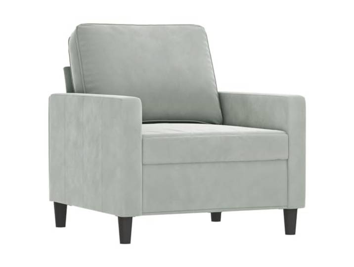 KTHLBRH 4-teiliges Sofa-Set aus hellgrauem Samt mit Kissen Struktur aus Sperrholz und Metall, Polsterung aus Schaumstoff, inklusive Fußstütze, 10 Kissen