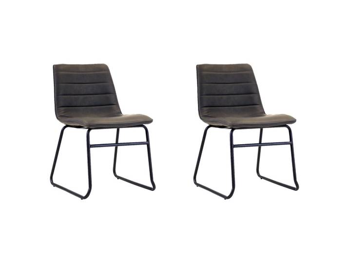 Mid.you Stuhl-Set, Anthrazit, Metall, Kunststoff, Vintage, U-Form, 48x77x56 cm, Esszimmer, Stühle, Esszimmerstühle, Esszimmerstühle-Set