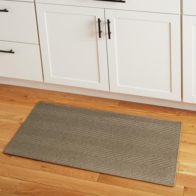 TOWN & COUNTRY BASICS Pax Herringbone Textured Solid Machine Washable Area Rug Brown