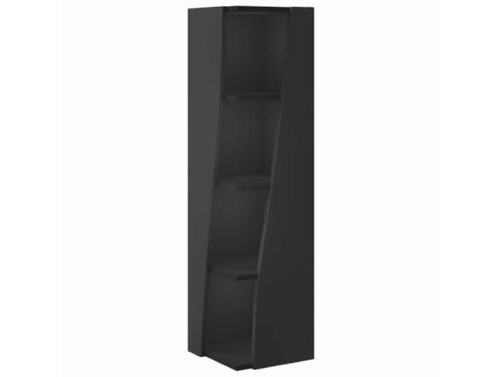HKLGBVCR Eckschrank, 27,5 x 27 x 102 cm, Holz, Schwarz Optimierte Regale, mattes Finish, minimalistischer Stil, Wandmontage, Anleitung im Lieferumfang enthalten