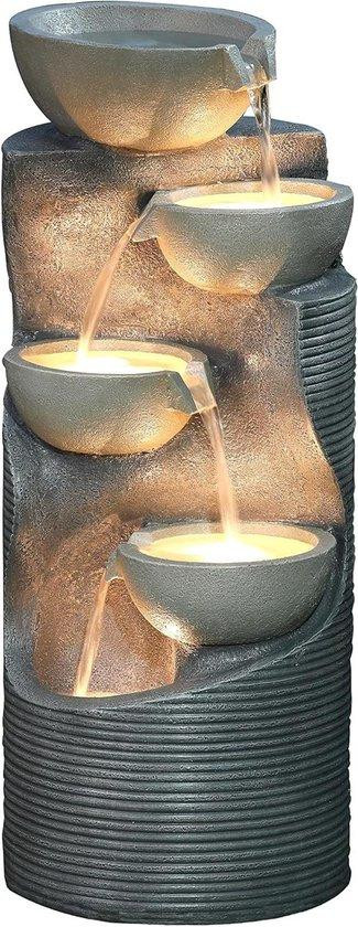 Dehner Tuinfontein Waterornament met LED in Grijs, Hoogte: 81 cm