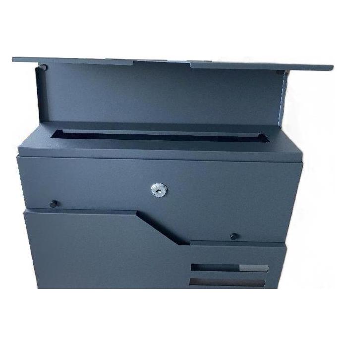 Haushalt Briefkasten PW-612-11, schwarz, 15 cm x 37 cm x 37 cm (15 x 37 x 37 cm) (57631305)