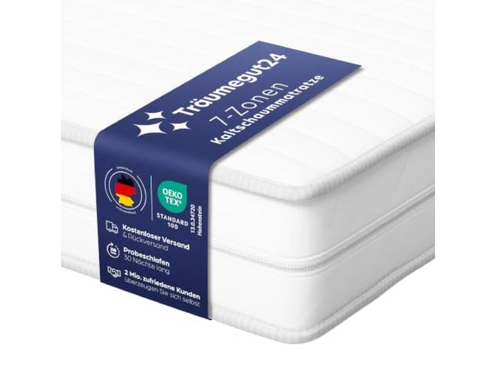 Träumegut24 AquaFlex 7-Zonen Kaltschaummatratze 90x200cm, 19cm, H3 Ergonomisch, Bezug abnehmbar & waschbar, Hypoallergen & Antibakteriell, OEKO-TEX Standard 100