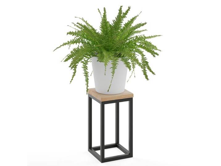 LAMO Manufaktur 30 cm Support Plantes Piédéstal pour Plantes Porte-plantes Interieur Cadre Noir