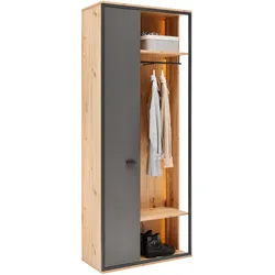 Garderobenschrank Florenz Grau/Eiche Artisan
