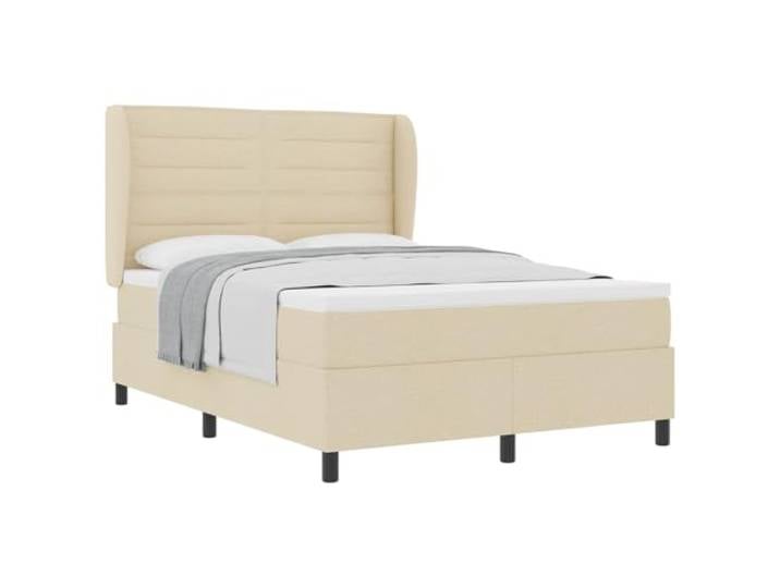 vidaXL Boxspringbett mit Matratze Creme 160 x 200 cm Stoff Höhe nach deinem Komfort anpassen, Ausgewogene Mischung aus Weichheit und Unterstützung, Sorgt für Polsterung und Isolierung