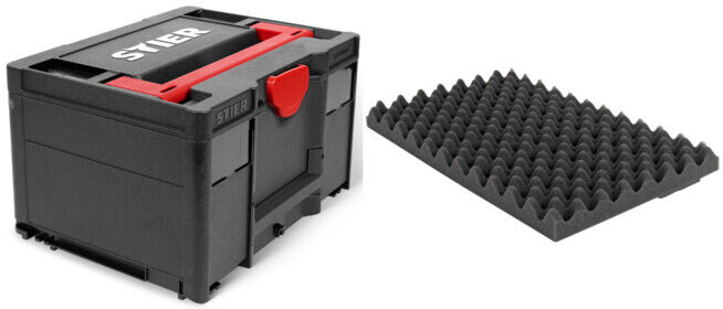 Set STIER Systainer³ III Black Edition + Deckelpolster genoppt für Systainer³ + Systainer® T-LOC MFT BLACK-Edition