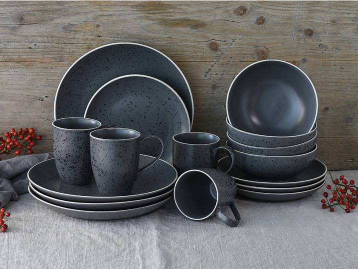 Service de table INDUS CHIC 16 élém. 33 x 32 x 34cm Noir