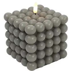 LED Bubble Kerze Lyon L grau 12cm