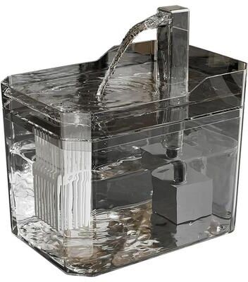 Uplift Essentials 1.5L Transparent Automatic Circulating Pet Water Fountain gray