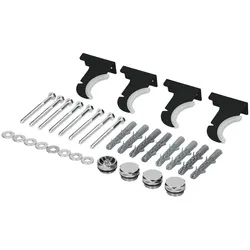 LuxeBath Halterung für Designheizkörper, Schwarz matt, inkl. Montageset, Zubehör für Handtuchwärmer & Handtuchtrockner