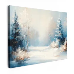 LEINWANDBILD Wald - Winter - Natur - Abstrakt - Schnee Wandbild 40x30 cm