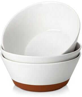 MALACASA TARA Speckled 3-Piece Stoneware Serving Bowl Set