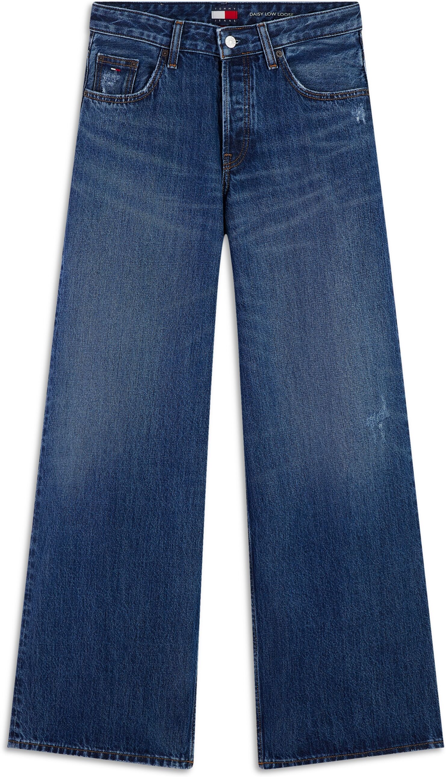 Loose-fit-Jeans TOMMY JEANS "DAISY LOW RISE LOOSE DJ6031", Damen, Gr. 33, Länge 32, denim medium, Denim/Jeans, Obermaterial: 80% Baumwolle, 20% Lyocell, loose fit lang, Jeans Loose-fit-Jeans, Baumwollmischung, loose fit