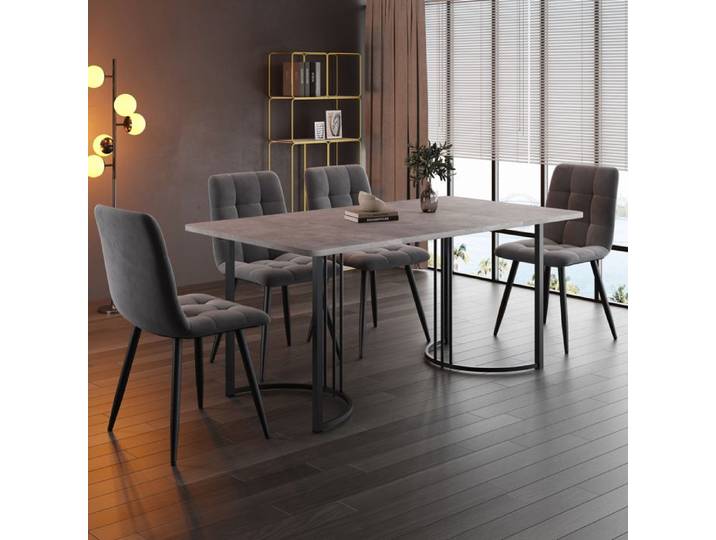 YNIQUE Ensemble Table De Salle À Manger 140×80cm - Table De Luxe Avec 4 Chaises