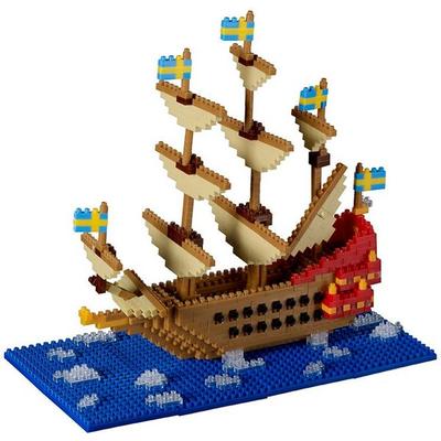 BRIXIES 200215 - Vasa Schiff, 3D Konstruktionsbausatz aus Ministeinen, ca. 650 Teile