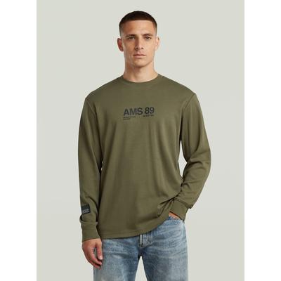 T-Shirt G-STAR "AMS 89 T-Shirt", Herren, Gr. M, grün (shadow olive), Obermaterial: 100% Baumwolle, Shirts T-Shirt
