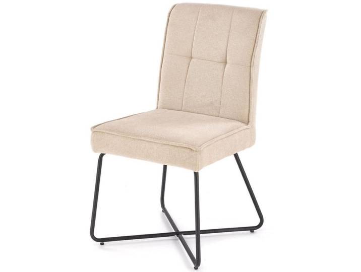 Chaise design en tissu de polyester beige