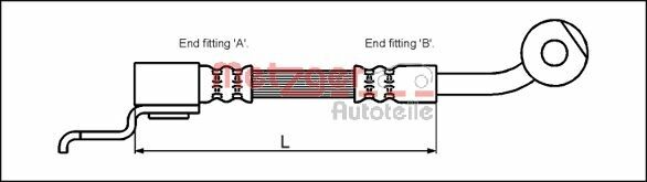 Metzger Autoteile Bremsschlauch 4113523 Für Jeep
