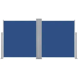 Helloshop26 - Ausziehbare Seitenmarkise/Sichtschutz für Terrasse Garten Balkon 160 x 600 cm blau 02_0007139