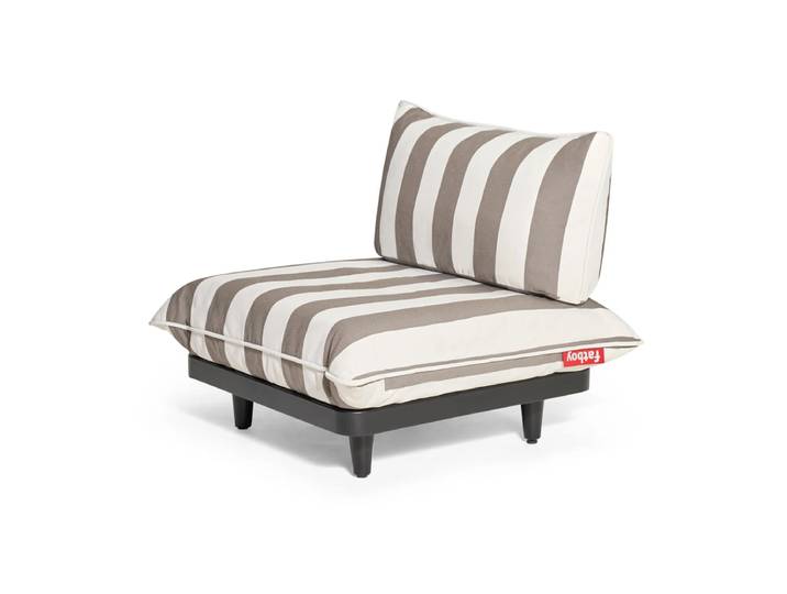 Fatboy - Paletti Outdoor-Sofa, Mittelmodul, weiss / kakao gestreift