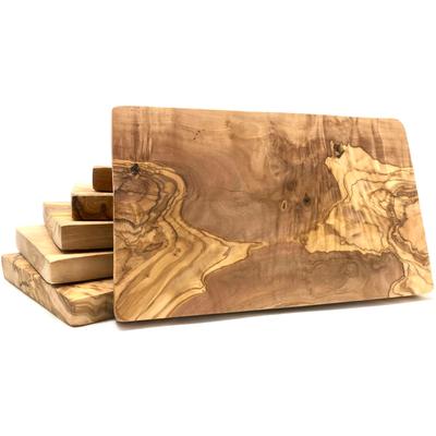 Frühstücksbrett OLIVENHOLZ-ERLEBEN "eckig aus hochwertigem naturbelassenem Olivenholz", braun, B:15cm H:1,5cm L:25cm, Massivholz, Schneidebretter, Mediterraner Look, einzigartige Maserung, je Gr. 25x15 cm