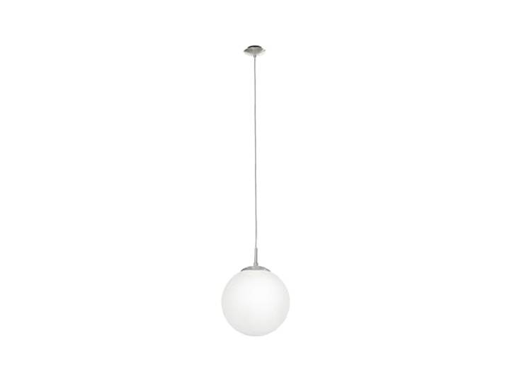 Eglo Suspension luminaire Rondo\, lustre suspendu en acier nickel-mat\, boule en verre opale mat blanc\, lampe de salon ou salle à manger\, douille E27\, Ø 25 cm