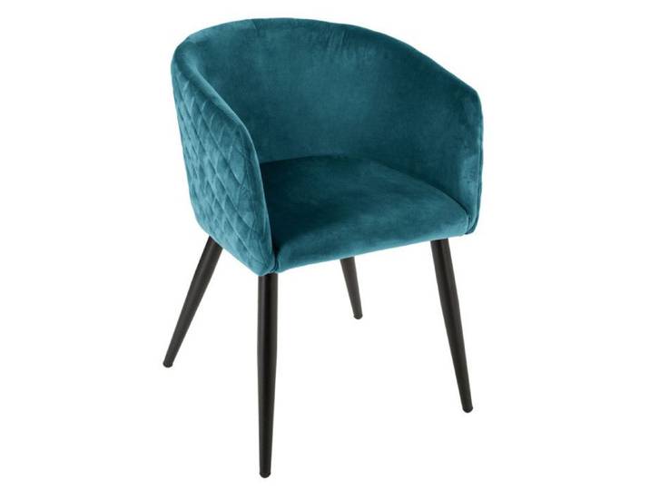 Fauteuil déco en velours  Marlo  Atmosphera - Bleu canard