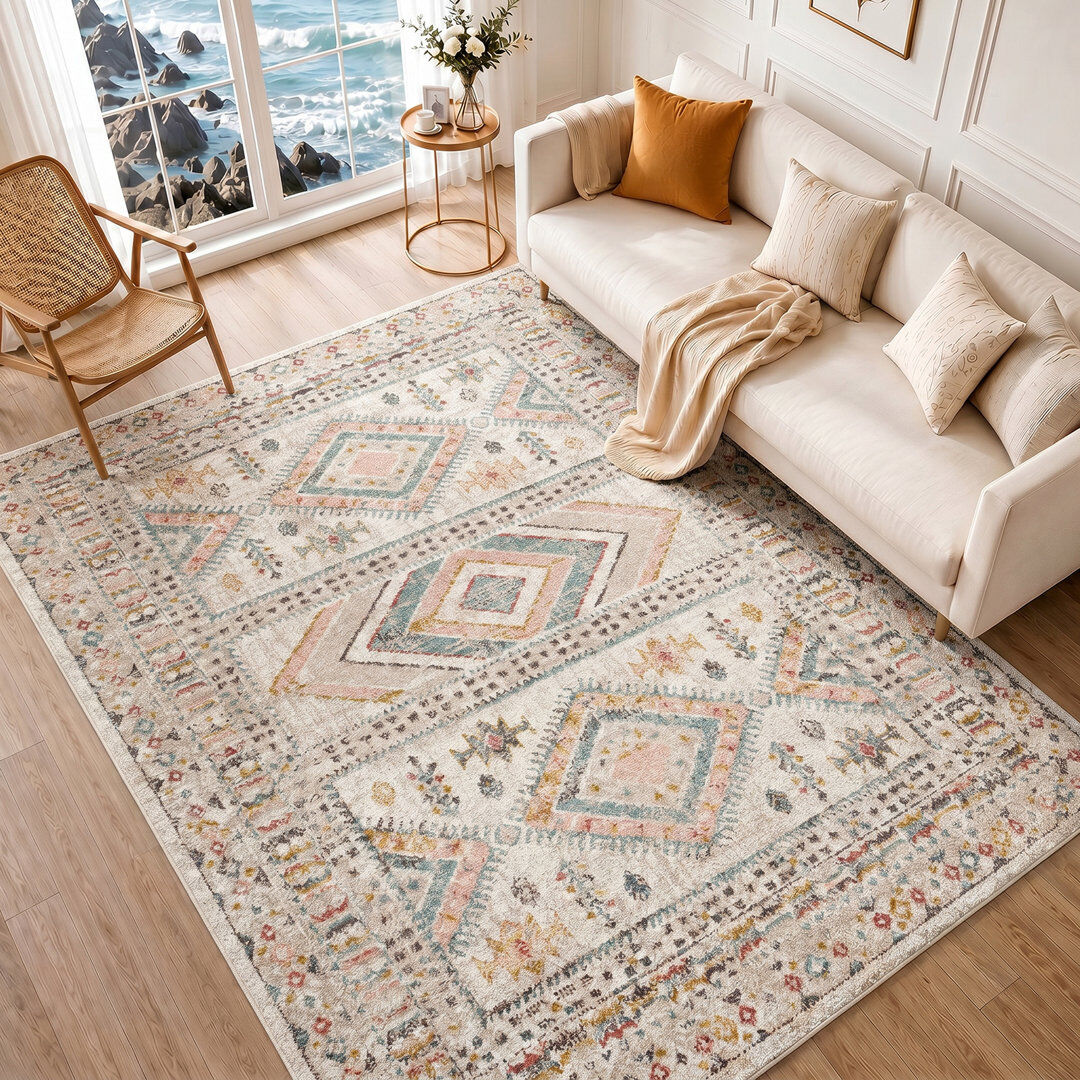 Blue Elephant Eldon Pale Pink/Teal Rug Pink/Teal Rectangle 240 x 310 cm