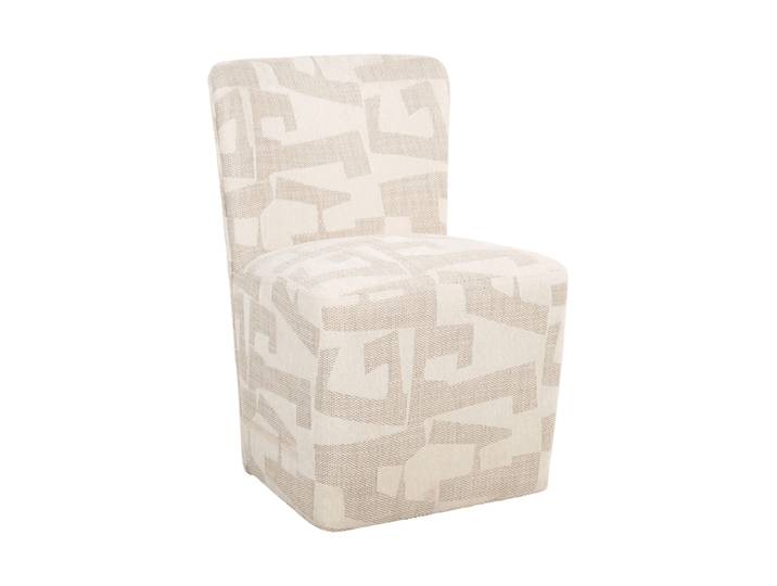 Design Esszimmerstuhl „Lorain“ mit Rollen Beige Graffic Richmond Interiors