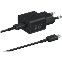 Samsung 25W Power Adapter Black (25 W, 1 Port), USB Ladegerät, Schwarz