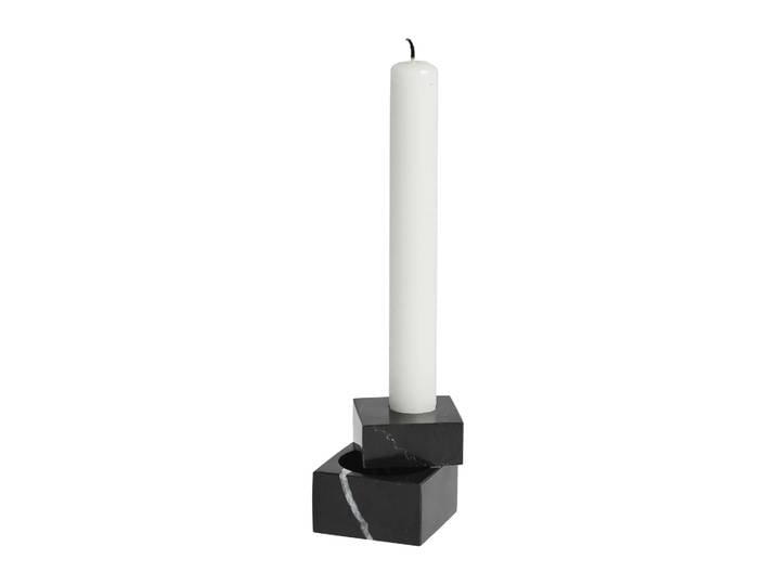 Woud 1 photophore en marbre Jeu de dés Noir