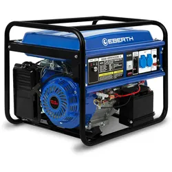 EBERTH 5500W Notstromaggregat mit 13 PS Benzinmotor, 4-Takt, E-Starter, 2x 230V, 1x 12V, AVR, Ölschutz, Voltmeter, luftgekühlt