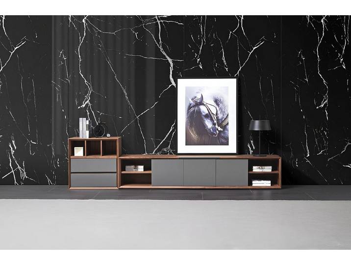 JVmoebel Kommode Elegantes graues Sideboard mit stilvoller Kommode aus Europa (1 St., Sideboard + Kommode), Made in Europa
